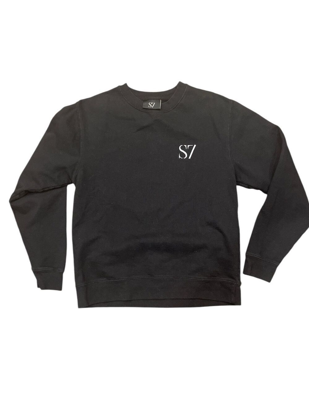 S7 S black embroidered and screened graphic goth sweatshirt